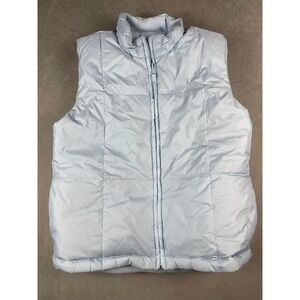 Old Navy Light Blue Quilted Puffer Vest Fleece Lined Full Zip Sleeveless‎ Jacket